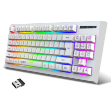 L100 2.4G langaton kalvonäppäimistö, 87 näppäintä, RGB, valkoinen