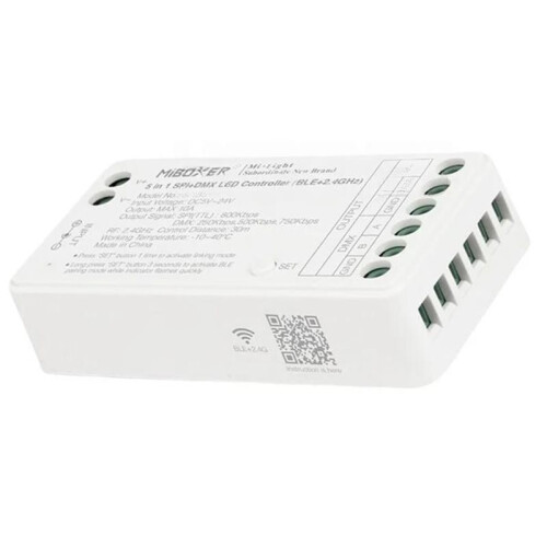MIBOXER NEW 5 in 1 SPI+DMX LED Controller SPIB5(BLE+2.4G) DC5V-24V A