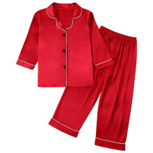 Set de pijamale unisex din mătase pentru copii mari, 2 piese