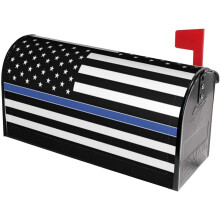 Couvercle de boîte aux lettres drapeau américain, ligne bleue magnétique, 25,5 x 21 pouces