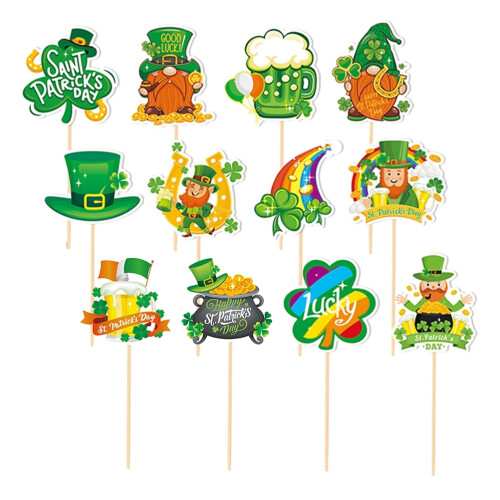 St. Patricks dag kagetoppere 12 stk.
