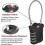 TSA 4-Digit Suitcase Lock with Alarm, Black (2 Pack) 4