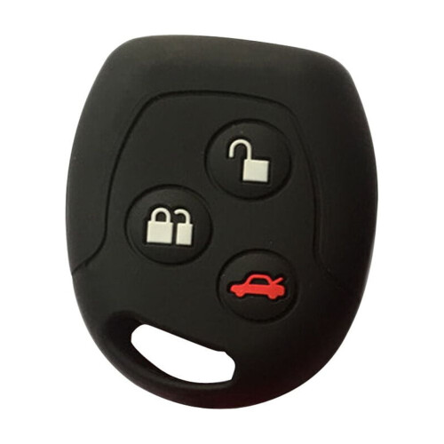 Custodia per chiave auto in silicone a 3 pulsanti, nera