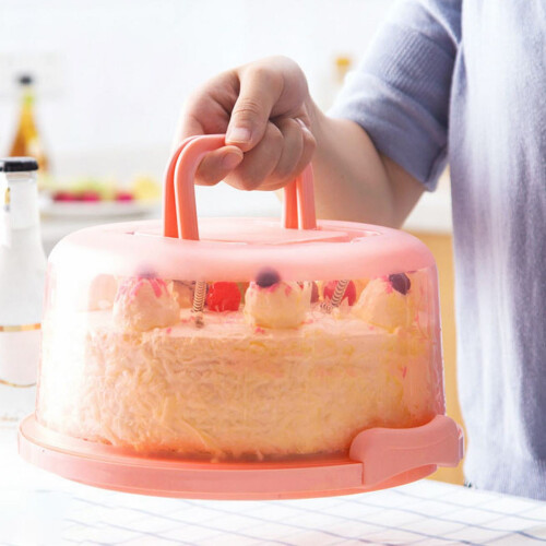 Scatola rotonda per conservare torte, con manico e vassoio. 2