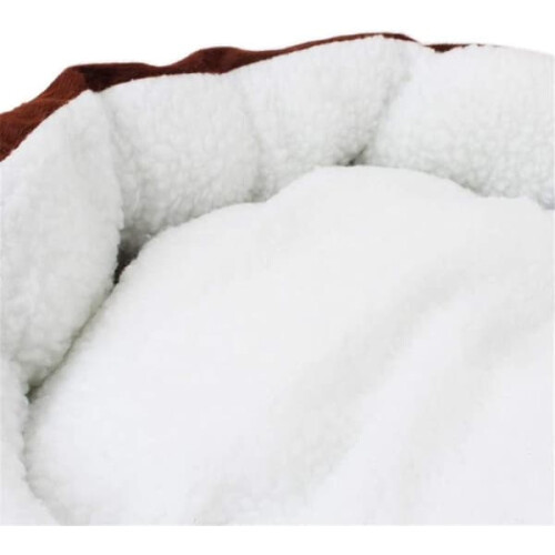 Pet Bed Round Oval Nesting Basket with Pillow Gray 50x40 cm 2