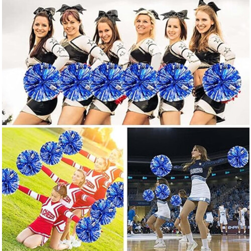Pompon da cheerleader in plastica con manico (8 pezzi) 2
