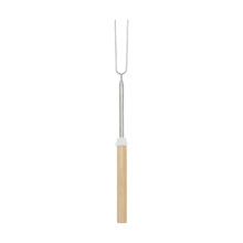 Tenedor telescópico de acero inoxidable para barbacoa con mango de madera (12 unidades)