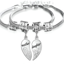 Hartvormige armbandenset voor moeder en dochter (2 stuks)