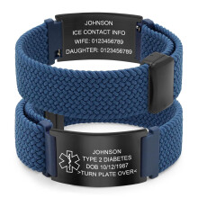 (Style-3, EPILEPSY) Personalized Medical Alert ID Bracelet Emergency Bangle Wristband Custom Engrave