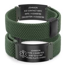 (Style-4, EPILEPSY) Personalized Medical Alert ID Bracelet Emergency Bangle Wristband Custom Engrave