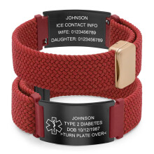 (Style-5, EPILEPSY) Personalized Medical Alert ID Bracelet Emergency Bangle Wristband Custom Engrave