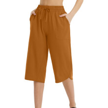 Leichte Damen-Caprihose mit Kordelzug im Bund, Größen S-2XL