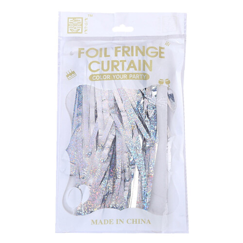 Foil Rain Curtain for Party Decoration Silver One Size