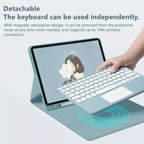 Capa redonda com teclado touchscreen para iPad de 10,2 polegadas (9ª geração) 2