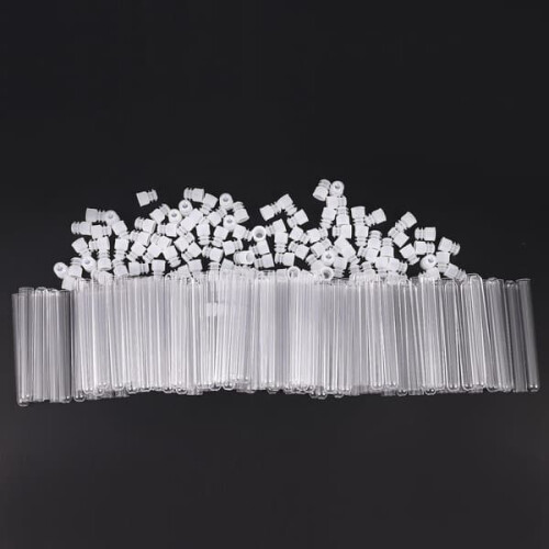 Clear Plastic Test Tubes with Lids 12x100mm U-Bottom 100pcs 1