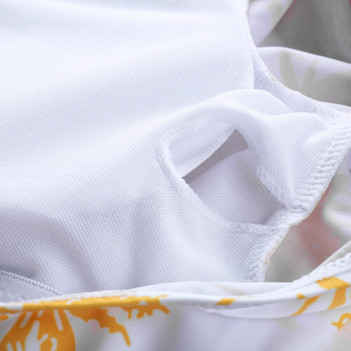 Damen-Monokini mit Gänseblümchenmuster, langärmelig, bauchfrei 1