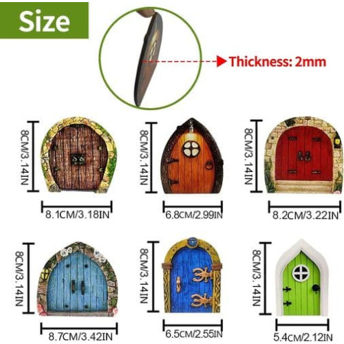 Garden Fairy Doors 2mm Thick Pack of 6 2