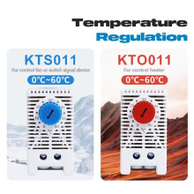 NO DIN Rail Cabinet Temperature Controller 0-60 250VAC 10A Bimetallic Thermostat Mechanical Temperature KTO011
