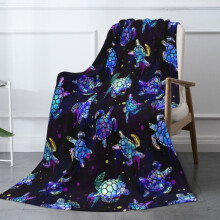 Fleece-Überwurfdecke mit Meeresschildkrötenmotiv, 127 x 102 cm