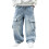 Τζιν για αγόρια Baggy 5-6T Ψηλόμεσο με φαρδιά μπατζάκια μπλε 1
