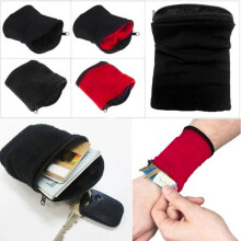 Cartera de muñeca para correr con cremallera para el teléfono y las llaves.