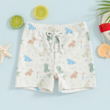 Boys swim trunks cartoon dinosaurs floral print 6M-4Y