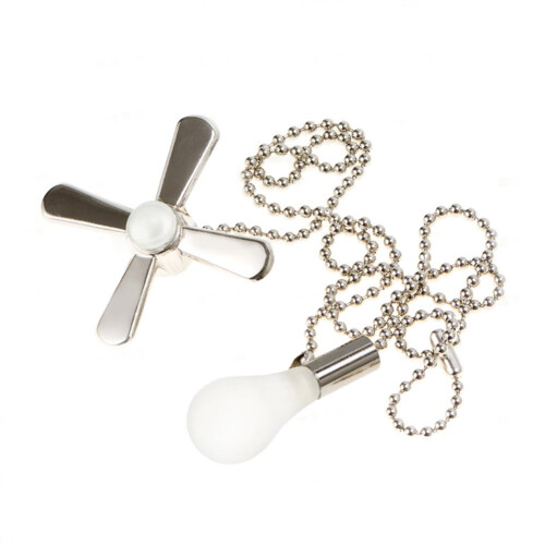 HEVIRGO metal retro ceiling fan pull chain extender set 2