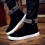 Men's High Top Side Zipper Snow Boots Black Size 9 1