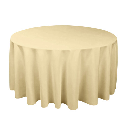 Rund dug beige polyester 63 tommer 1