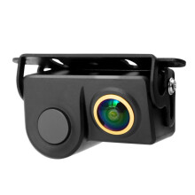 HD Car Rear View Camera 2 in 1 Parking Detector Sensor HD Night Vision Golden Lens Reverse Camera with Sound