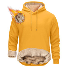 Herre Henley sweatshirt med hætte i uld-fløjl (1 stk.)