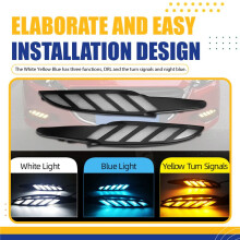 2Pcs DRL for 3 3 Axela 2017 2018 Daytime Running Lights Fog Lamp Headlight Daylight with Yellow Turn Signal