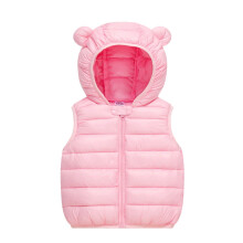 Gilet imbottito trapuntato per bambini da 12 a 18 mesi, colore rosa.
