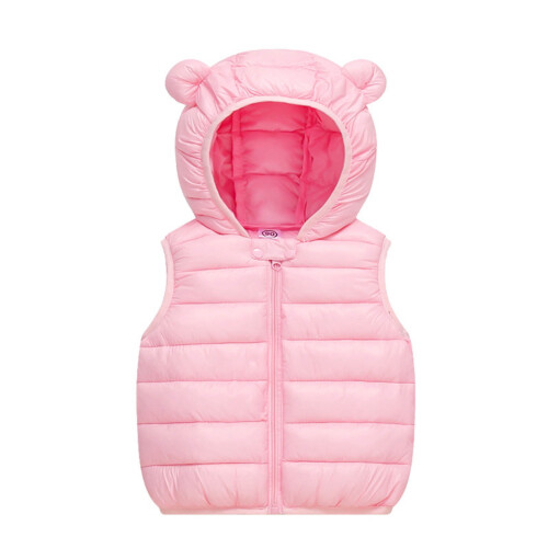 Colete acolchoado rosa para bebês de 12 a 18 meses