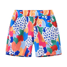 Kids' quick-dry Hawaiian swim trunks tropical print