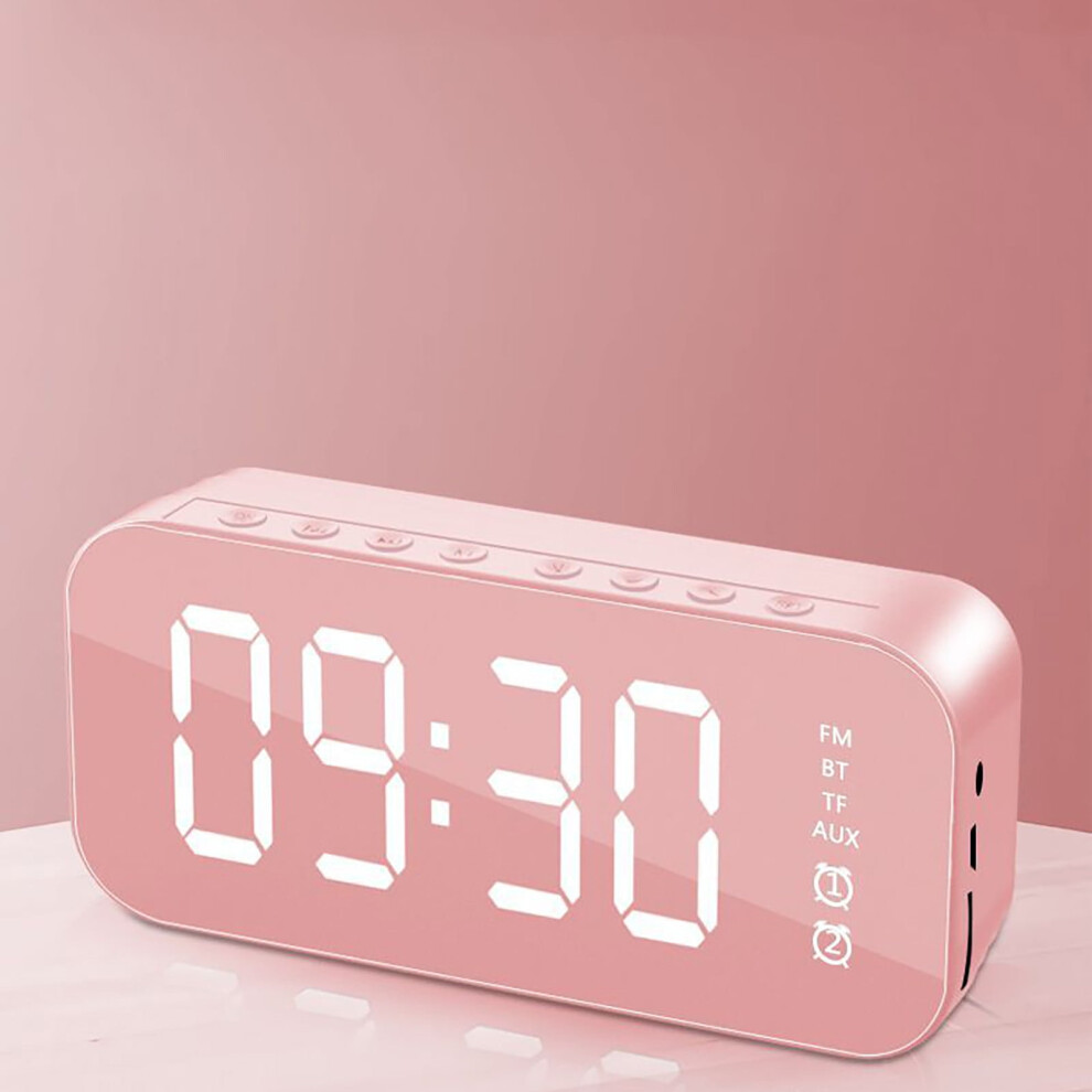 Bluetooth Speaker With Alarm Clock Mirror Finish Fm Radio 9193271372851