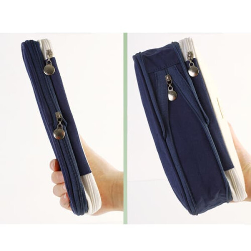 Two-layer telescopic pencil case dark blue 2
