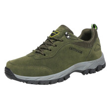 Herenwandelschoenen legergroen vetersluiting platte zool48