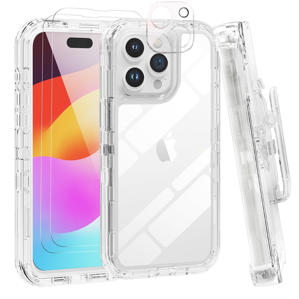 Iphone 15 Case With Screen Protector And Belt Clip Holster 9193271366249