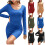 Damen-Bodycon-Kleid, langärmelig, einfarbig, braun 1