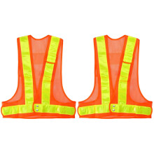 Chaleco de seguridad naranja de alta visibilidad, ajustable, 2 unidades.