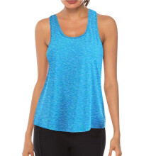 Dames tankinitop met racerback van mesh, blauw