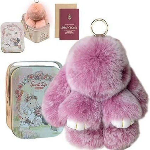 Bunny Lulu keychain with tin box 1 piece 1