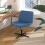 Chaise de bureau croisée bleue large sans accoudoirs 1