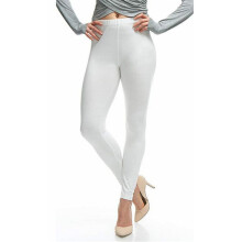 Calça Legging de Yoga Feminina Branca com Estampa de Borboletas e Cintura Alta (1 Par)