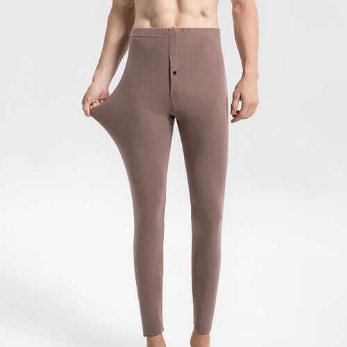 Calça térmica de compressão masculina com forro de lã (1 par)