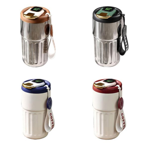 Black coffee thermos with temperature display 410 ml 2