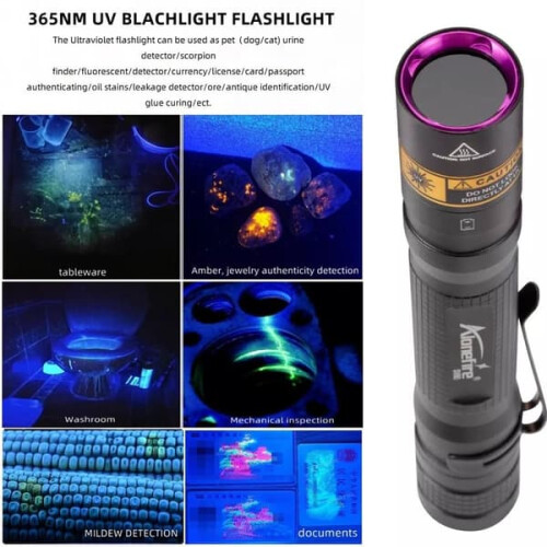 UV LED Flashlight 365nm 3W Black SV80 1