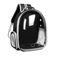 Mochila transportadora para gatos negra con vista panorámica ergonómica