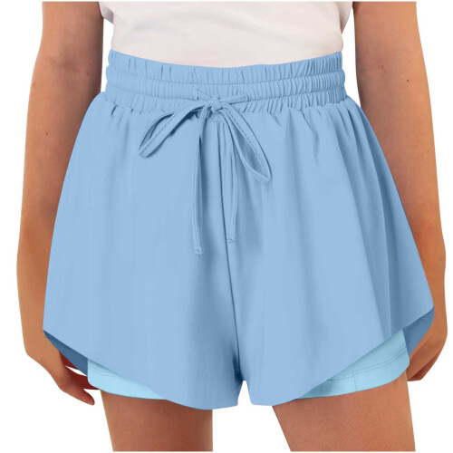 Short papillon fluide pour filles, taille élastique, 6-14 ans